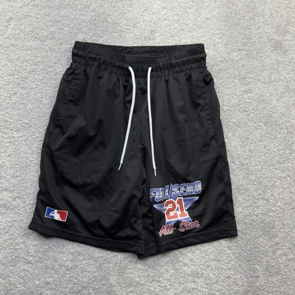 Full Send Classics 21 All Star Basketball Shorts Mens Medium Black Mesh